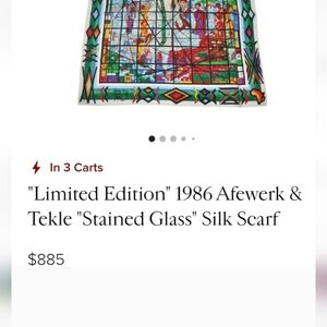 Limited Edition" 1986 Afewerk & Tekle "Stained Glass" Silk Scarf